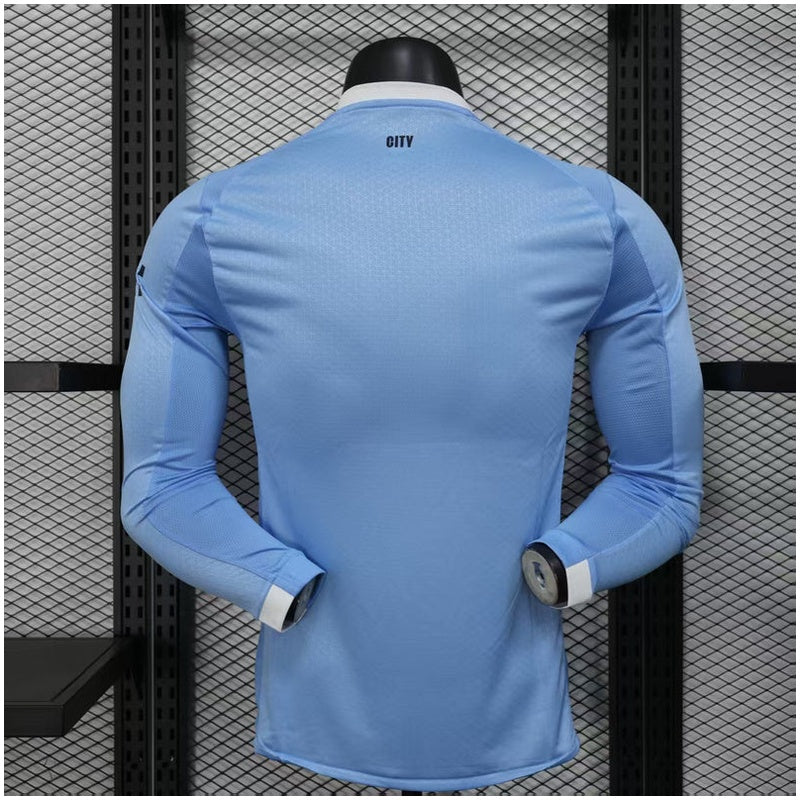 Manchester City Player Home Jersey 2025/26 Long Sleeve