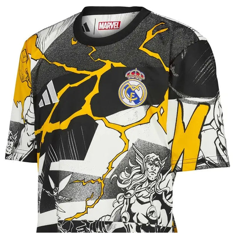 Real Madrid Adidas x Marvel Warm Up Shirt 25/26 White/Black