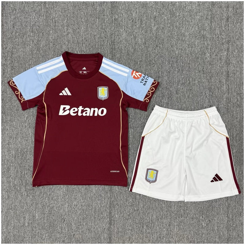 Kids Aston Villa Home Kit 2025/26