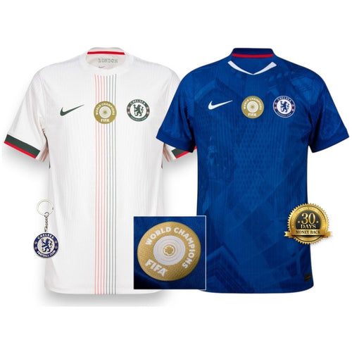 Combo Chelsea Home + Away Jerseys 2025/2026 - World Champion Patch