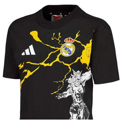 Real Madrid Kids Adidas x Marvel T-Shirt 25/26 Black