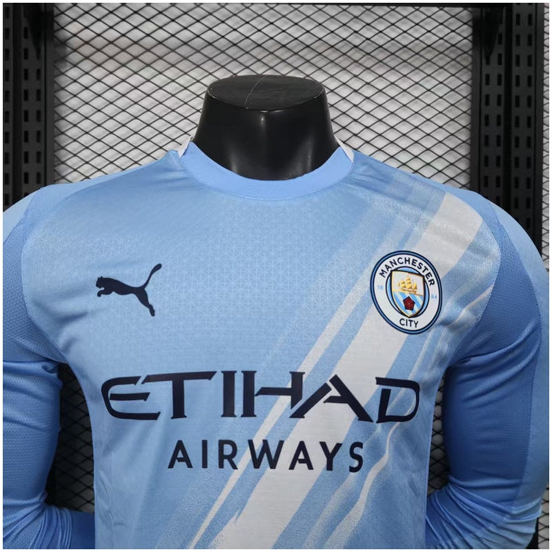 Manchester City Player Home Jersey 2025/26 Long Sleeve