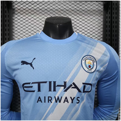 Manchester City Player Home Jersey 2025/26 Long Sleeve