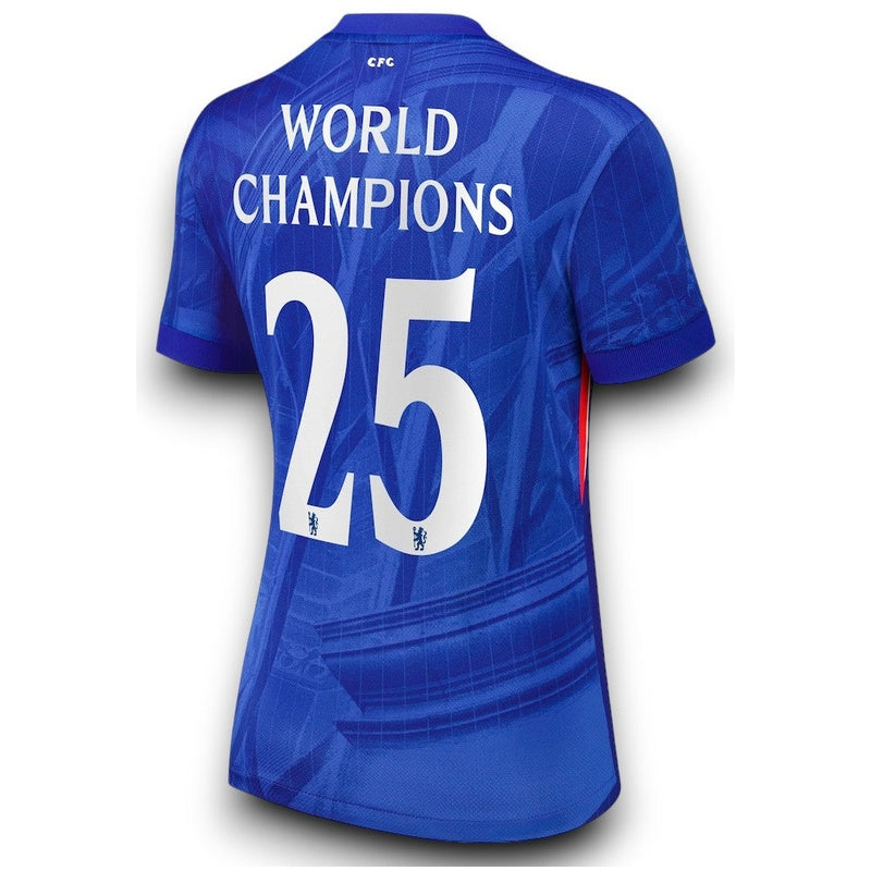 Chelsea Home 25/26 with World Champions 25 printing - Womens