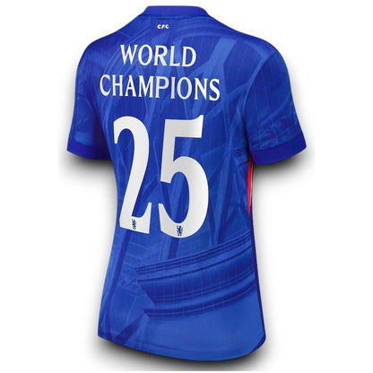 Chelsea Home 25/26 with World Champions 25 printing - Womens