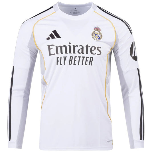 Real Madrid 2025/26 Home Long Sleeves Jersey