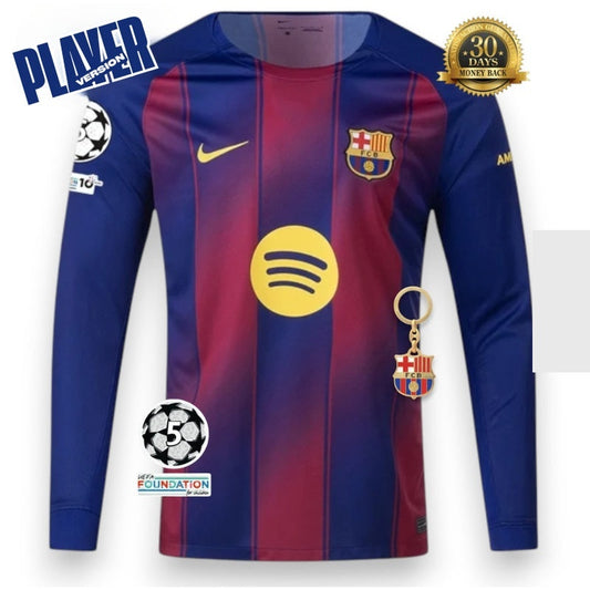 Barcelona 25/26 Home Player Jersey - Long Sleeve