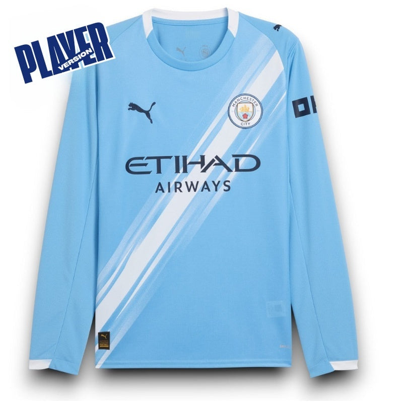 Manchester City Player Home Jersey 2025/26 Long Sleeve