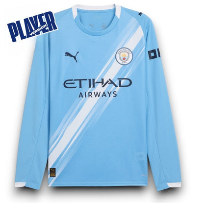 Manchester City Player Home Jersey 2025/26 Long Sleeve