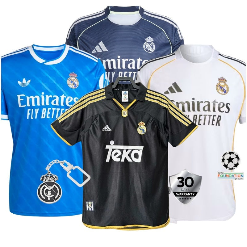 COMBO Real Madrid 2025/26 + 99/01 II Away Retro Jersey