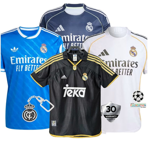 COMBO Real Madrid 2025/26 + 99/01 II Away Retro Jersey