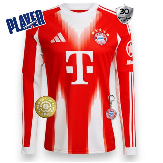 Bayern Munich Player Jersey Home 2025/26 - Long Sleeve