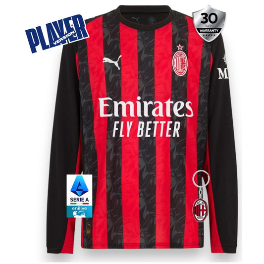 AC Milan Home Jersey 2025/26 Player Version - Long Sleeve